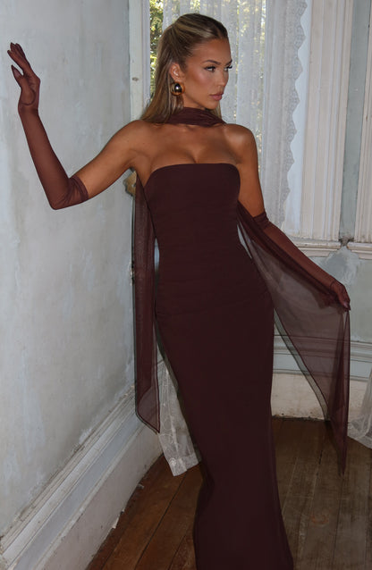 Yulia Maxi Dress Plum Brown
