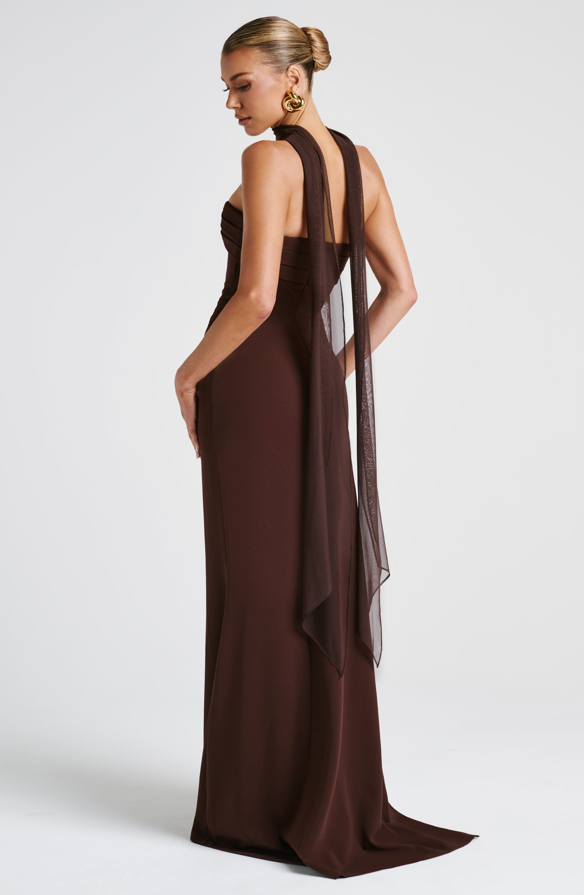 Zafira Maxi Dress Plum Brown